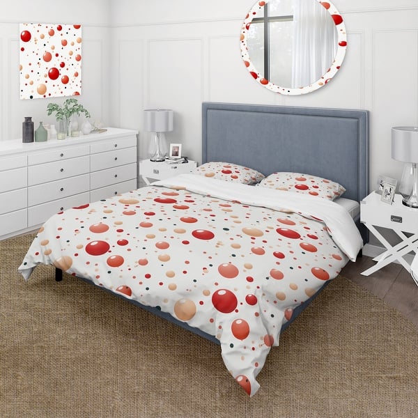 Designart "Playful Polka Dots II" Pink Modern Bedding Cover Set With 2